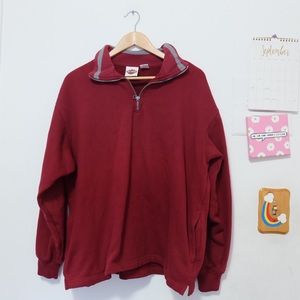 Harley Davidson Burgundy Halfzip Sweater
